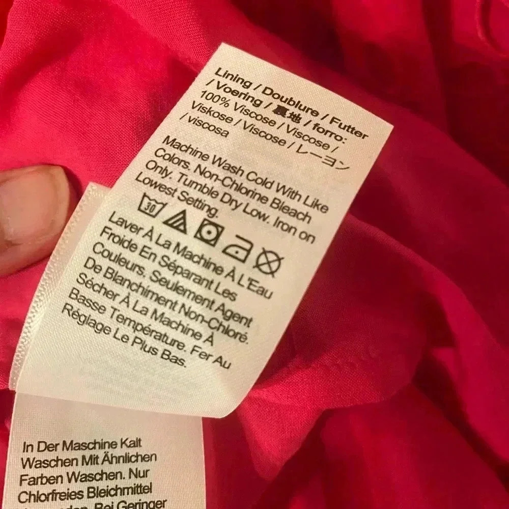 NWT J. Crew fully lined hot pink eyelet ruffled neck dress - Picture 6 of 16